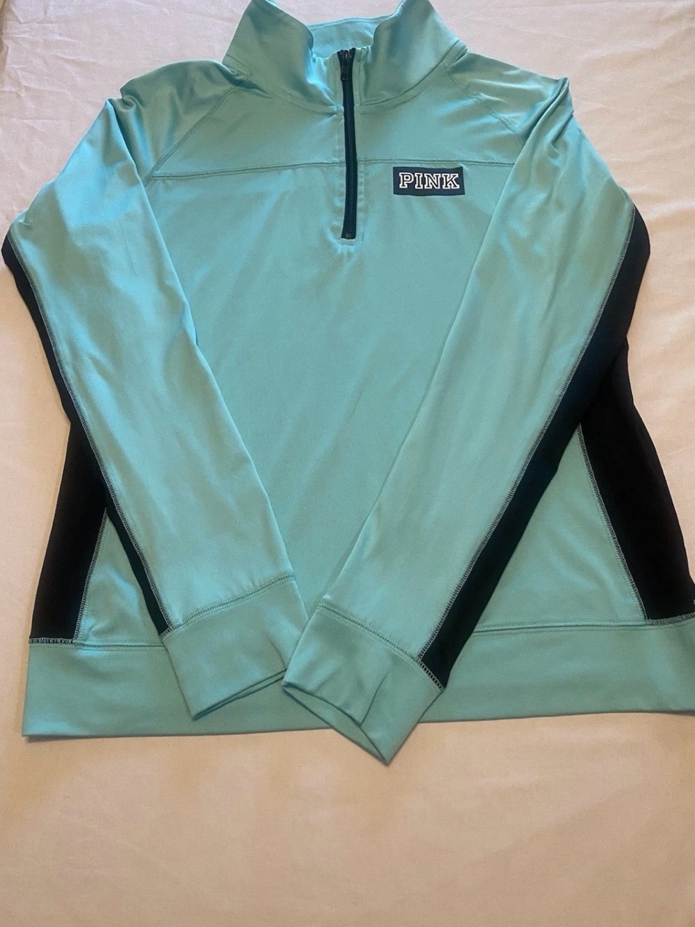 PINK Victoria's Secret Ultimate
Quarter Zip Teal Blue Preppy
Pullover Large